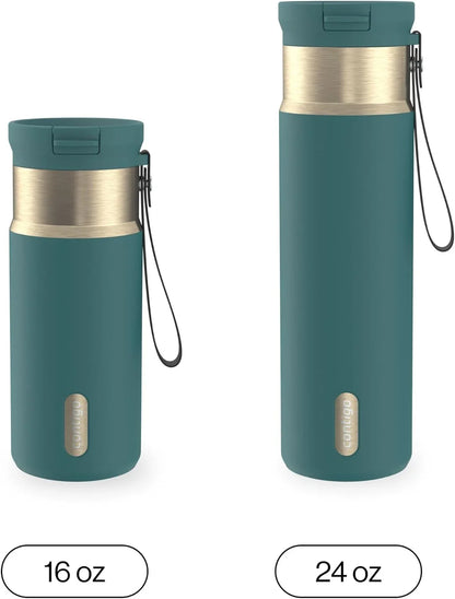 Contigo SnapSeal 24 oz Stainless Steel Vacuum-Insulated Water Bottle with Leakproof AutoClose Lid, Carry Strap & Reusable Straw, BPA-Free & Lead-Free, Dishwasher Safe
