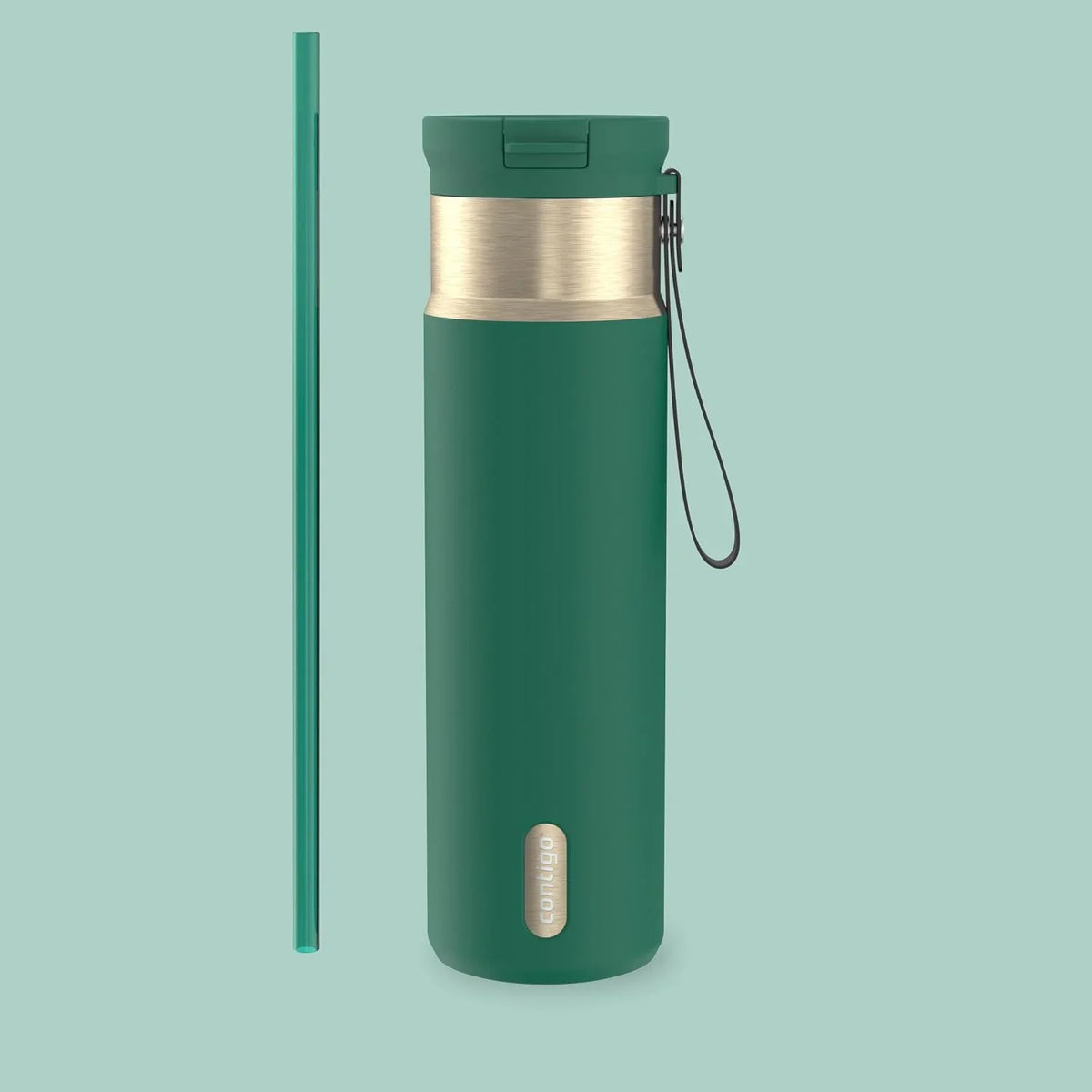 Contigo SnapSeal 24 oz Stainless Steel Vacuum-Insulated Water Bottle with Leakproof AutoClose Lid, Carry Strap & Reusable Straw, BPA-Free & Lead-Free, Dishwasher Safe