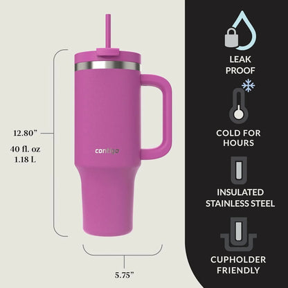Contigo Streeterville 40oz Tumbler, Stainless Steel Vacuum Insulated, Leak-Proof, Cold for 29 Hours, Salt