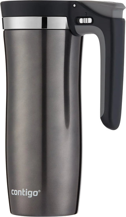 Contigo Stainless Steel Handled AUTOSEAL Travel Mug 16 oz | Leak-Proof | Easy-Clean Lid | For Coffee | Pack of 4