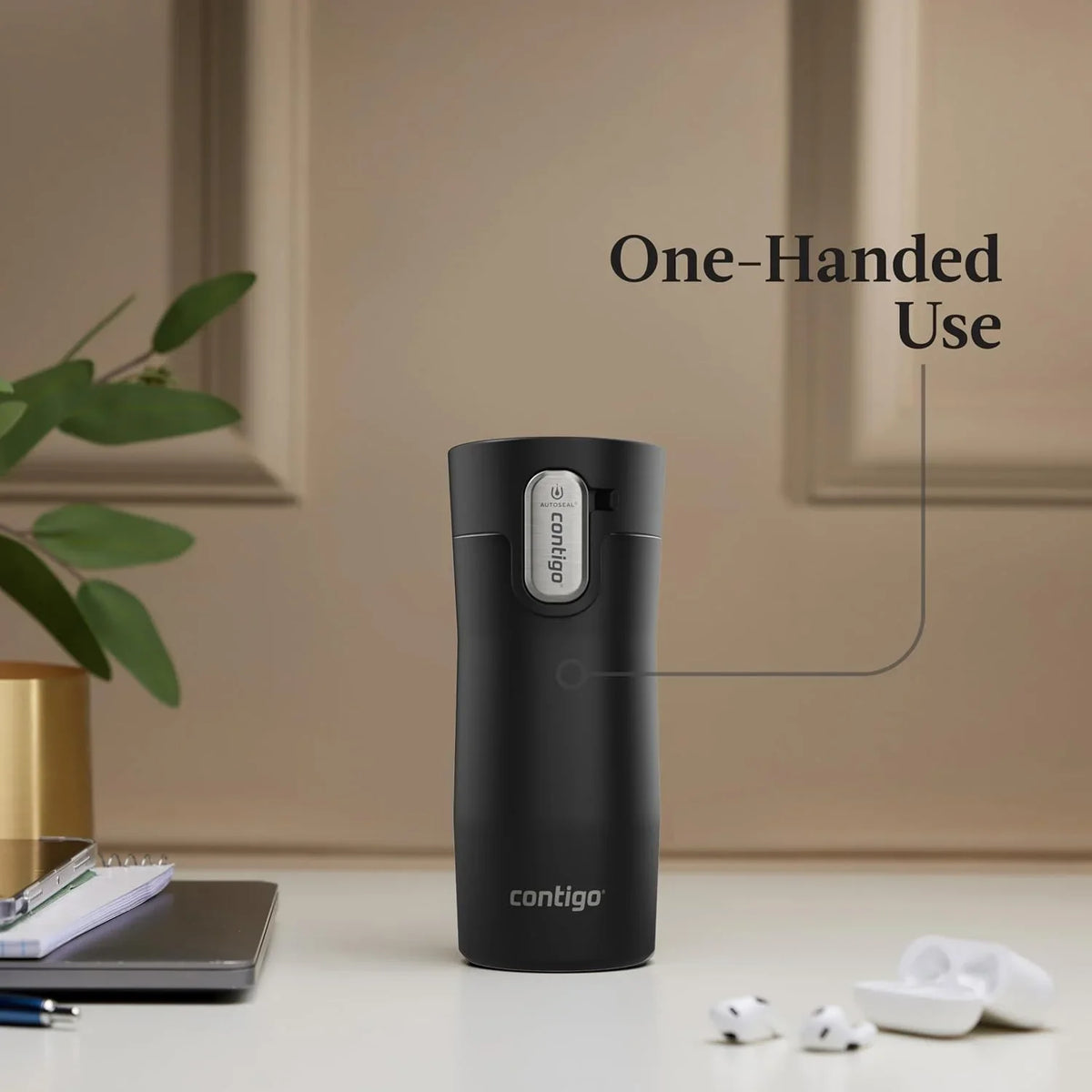 Contigo AUTOSEAL West Loop Vacuum-Insulated Stainless Steel Travel Mug with Easy-Clean Lid 24 oz Crystal Agave
