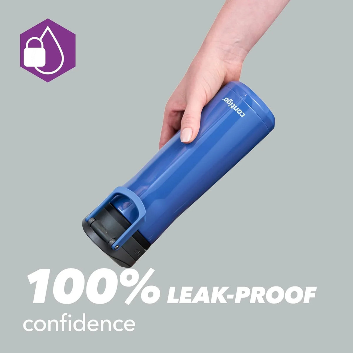Contigo Jackson Chill Drink Bottle, Large BPA-Free Stainless Steel, 100% Leakproof, Keeps Drinks Cool Up to 24 Hours; Insulated Bottle for Sports, Cycling, Jogging, Hiking, 590 ml