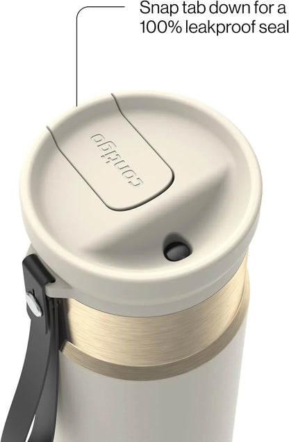 Contigo SnapSeal 24 oz Stainless Steel Vacuum-Insulated Water Bottle with Leakproof AutoClose Lid, Carry Strap & Reusable Straw, BPA-Free & Lead-Free, Dishwasher Safe