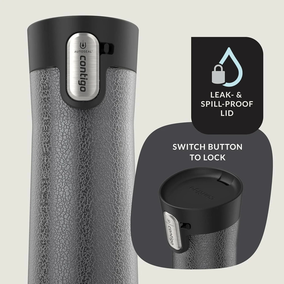 Contigo AUTOSEAL West Loop Vacuum-Insulated Stainless Steel Travel Mug with Easy-Clean Lid 24 oz Crystal Agave