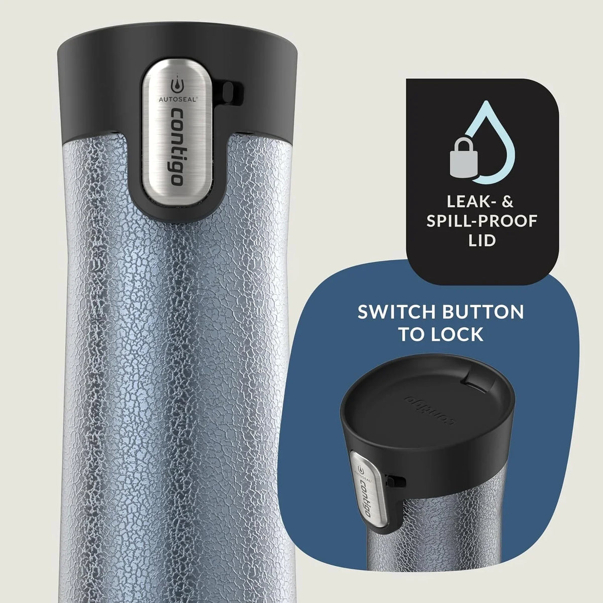 Contigo AUTOSEAL West Loop Vacuum-Insulated Stainless Steel Travel Mug with Easy-Clean Lid 24 oz Crystal Agave