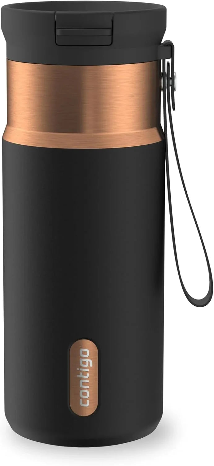 Contigo SnapSeal 24 oz Stainless Steel Vacuum-Insulated Water Bottle with Leakproof AutoClose Lid, Carry Strap & Reusable Straw, BPA-Free & Lead-Free, Dishwasher Safe