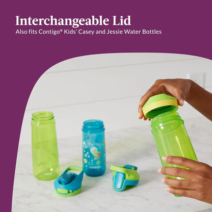 Contigo Kids’ Micah Water Bottle with Leak-Proof Lid, 20oz, Lime/Pineapple