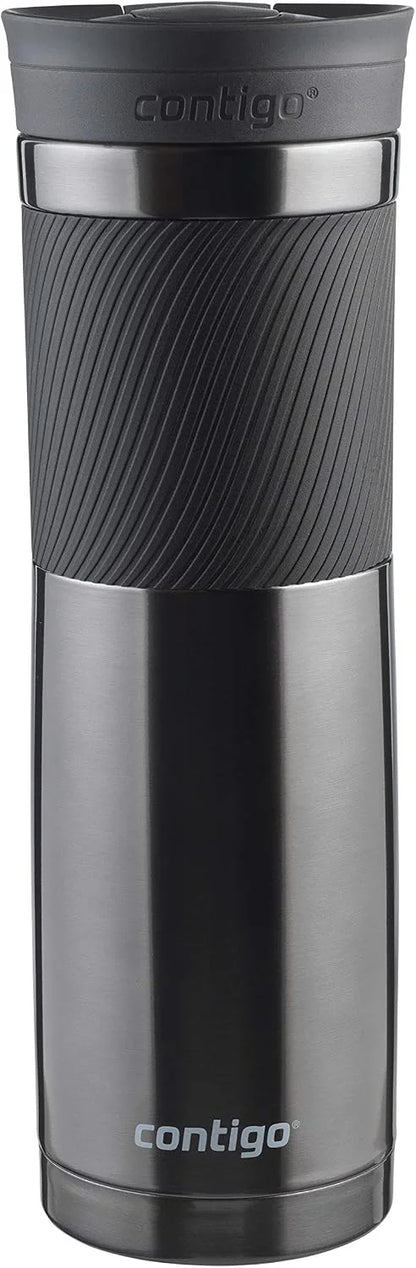 Contigo Byron Snapseal Travel Mug, Stainless Steel Thermal mug, vacuum flask, leakproof tumbler, coffee mug with BPA free Easy-Clean Lid, 470 ml, Vivacious