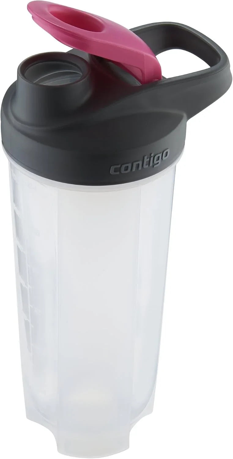 Contigo Shake & Go Fit Shaker Bottle, 28 oz., Neon Pink Lid