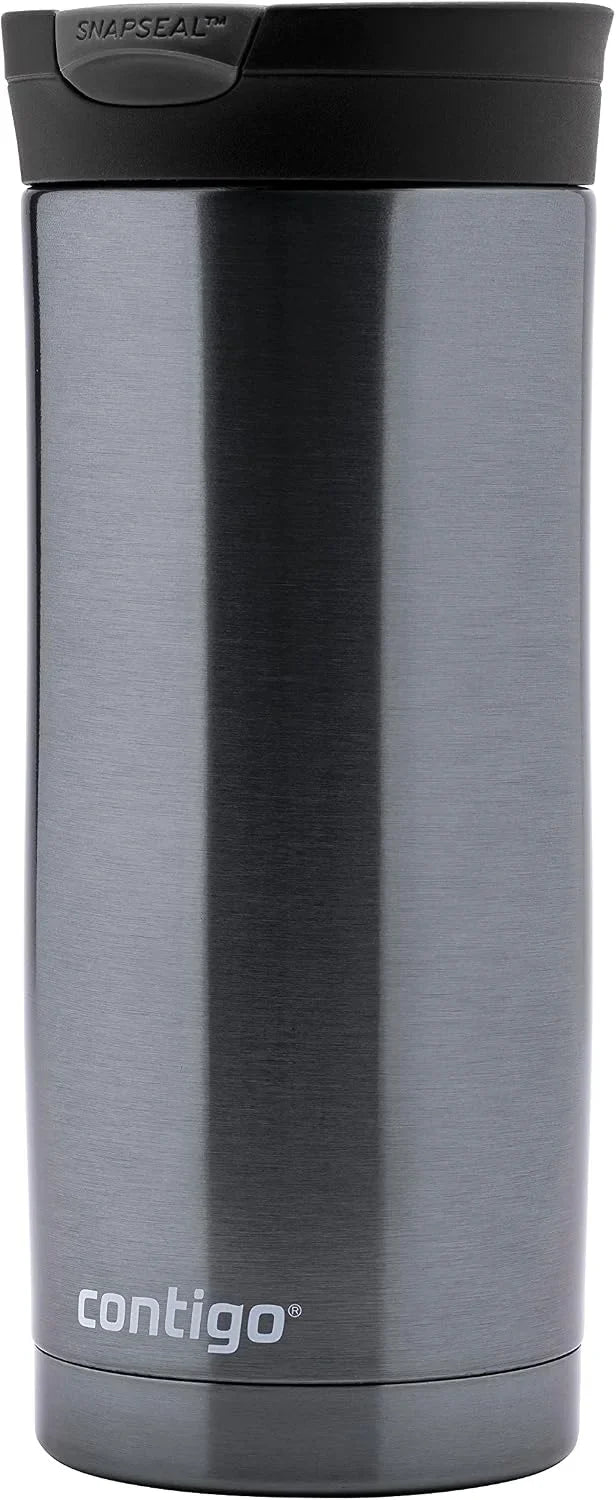 Contigo Huron Snapseal Travel Mug, Stainless Steel Thermal Mug, Vacuum Flask, Leakproof Tumbler, Coffee Mug with BPA Free Easy-Clean Lid, 470 ml