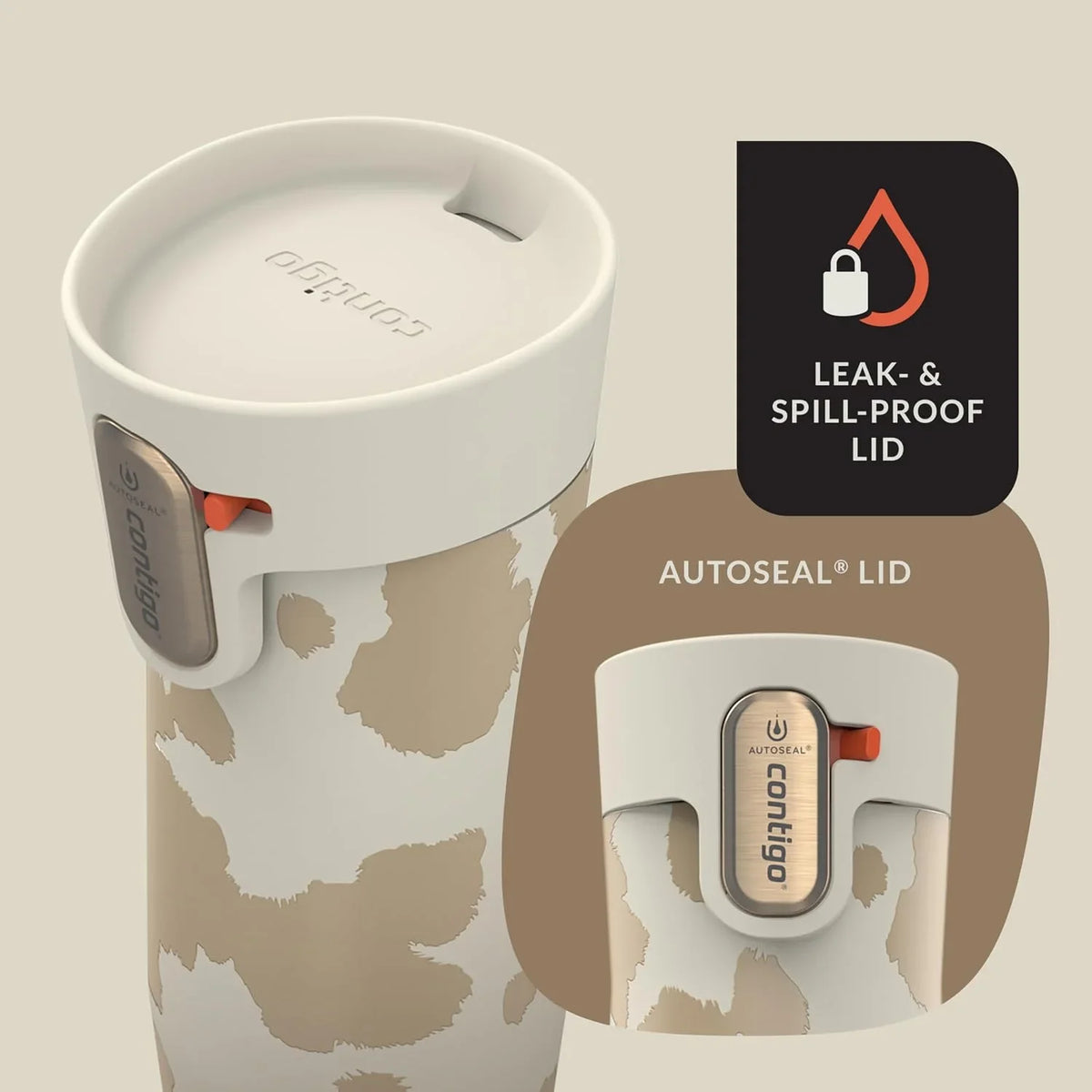 Contigo x Ally Love Stainless Steel Vacuum-Insulated Travel Mug with Autoseal and Easy Clean Lid, Spill-proof, Keeps Drinks cold 24 hrs & hot for 11 hrs, BPA Free, 16oz., West Loop 3.0, Licorice