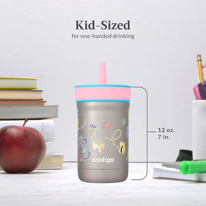 Contigo Leighton Insulated Straw Tumbler, 12 oz, Spacecraft/Juniper Lid