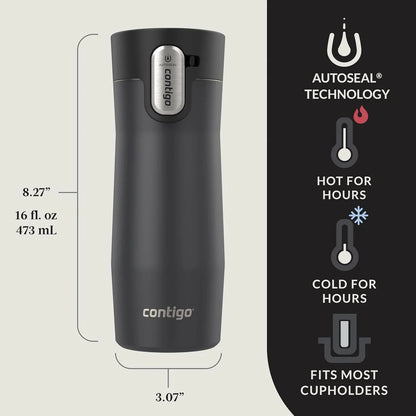 Contigo AUTOSEAL West Loop Vacuum-Insulated Stainless Steel Travel Mug with Easy-Clean Lid 24 oz Crystal Agave