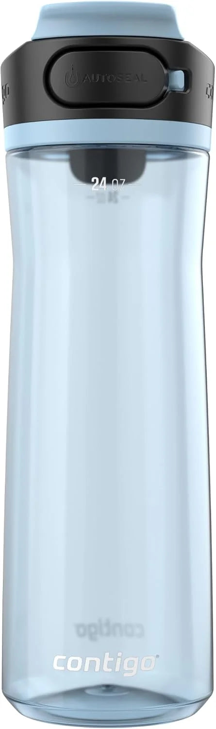 Contigo AUTOSEAL Cortland 24oz Water Bottle BPA-Free Plastic Spill Leak-Proof Lid and Carry Handle Dishwasher Safe Spirulina