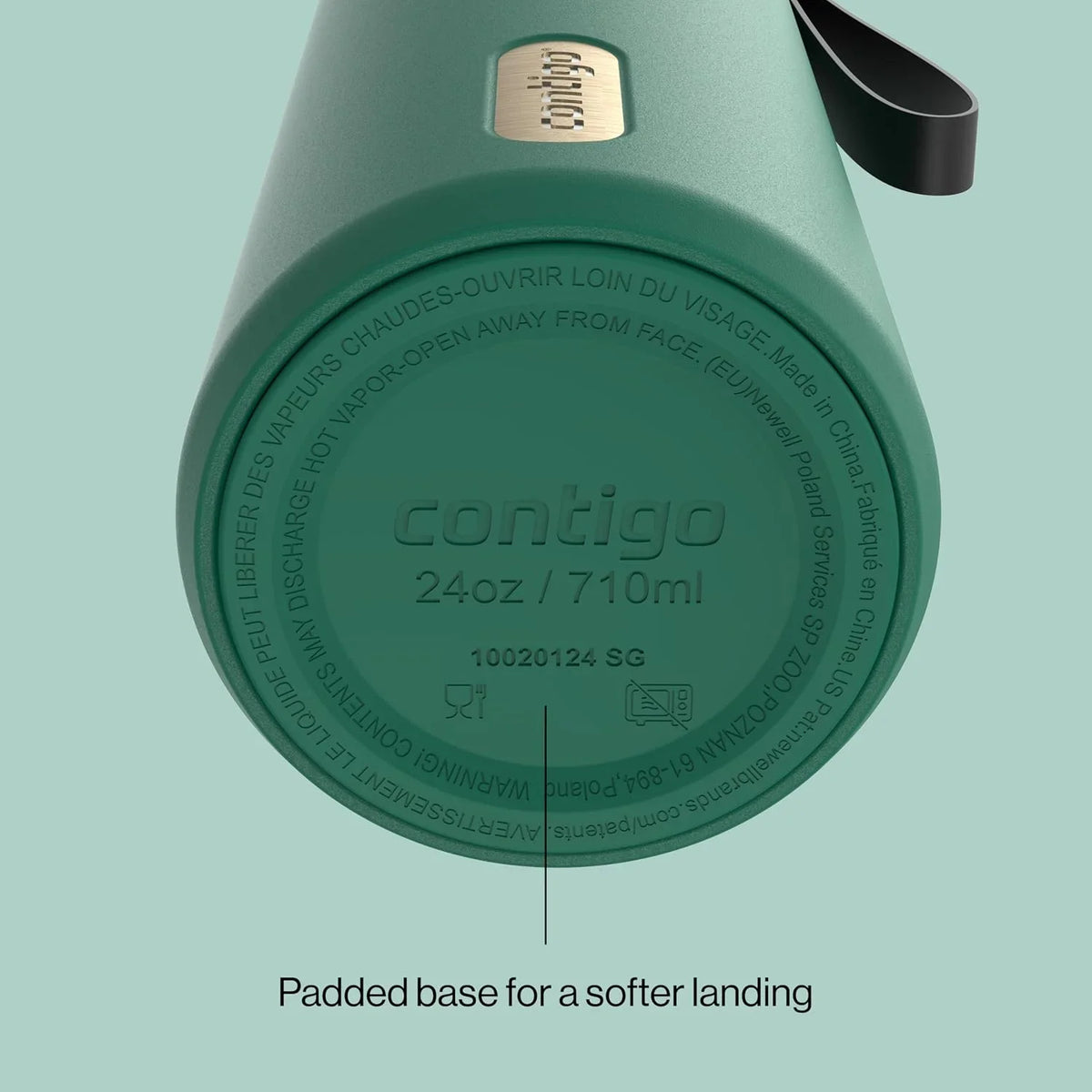 Contigo SnapSeal 24 oz Stainless Steel Vacuum-Insulated Water Bottle with Leakproof AutoClose Lid, Carry Strap & Reusable Straw, BPA-Free & Lead-Free, Dishwasher Safe