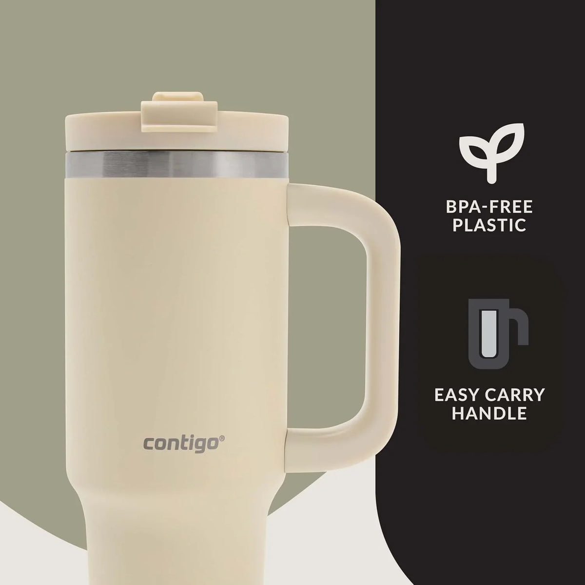 Contigo Streeterville 30oz Tumbler, Stainless Steel Vacuum Insulated, Leak-Proof, Cold for 29 Hours, Fits in cupholders, Cucumber