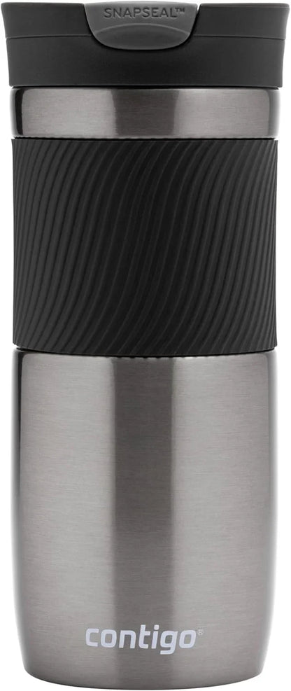Contigo Byron Snapseal Travel Mug, Stainless Steel Thermal mug, vacuum flask, leakproof tumbler, coffee mug with BPA free Easy-Clean Lid, 470 ml, Vivacious