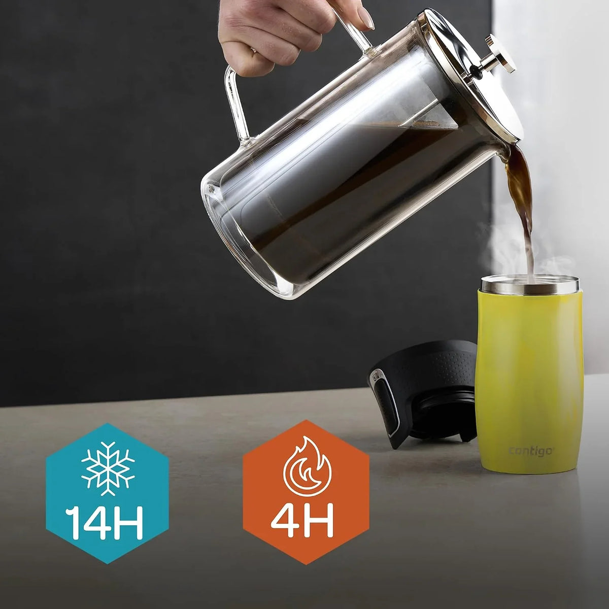 Contigo West Loop Mini Autoseal Travel Mug | Stainless Steel Thermal Mug | Vacuum Flask | Leakproof Tumbler | Coffee to go Mug with BPA Free Easy-Clean Lid | Lakeside | 300 ml