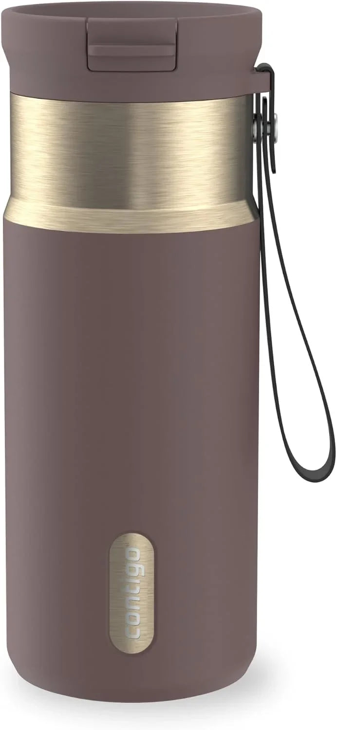 Contigo SnapSeal 24 oz Stainless Steel Vacuum-Insulated Water Bottle with Leakproof AutoClose Lid, Carry Strap & Reusable Straw, BPA-Free & Lead-Free, Dishwasher Safe